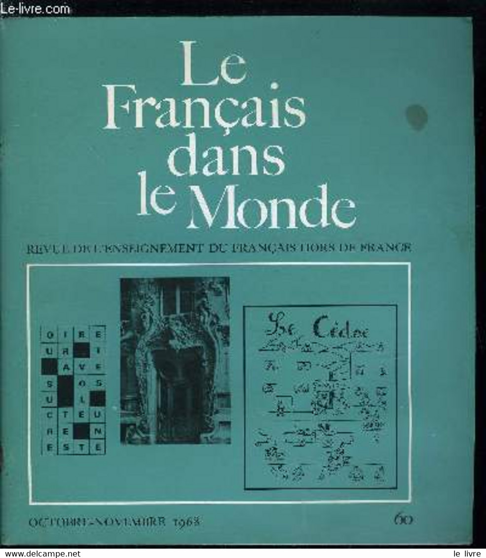 Le Français Dans Le Monde N° 60 - Monosyllabes, Flexion Et Inversion En Anglais Et En Français, Les Beaux Quartiers Par - Atlanti