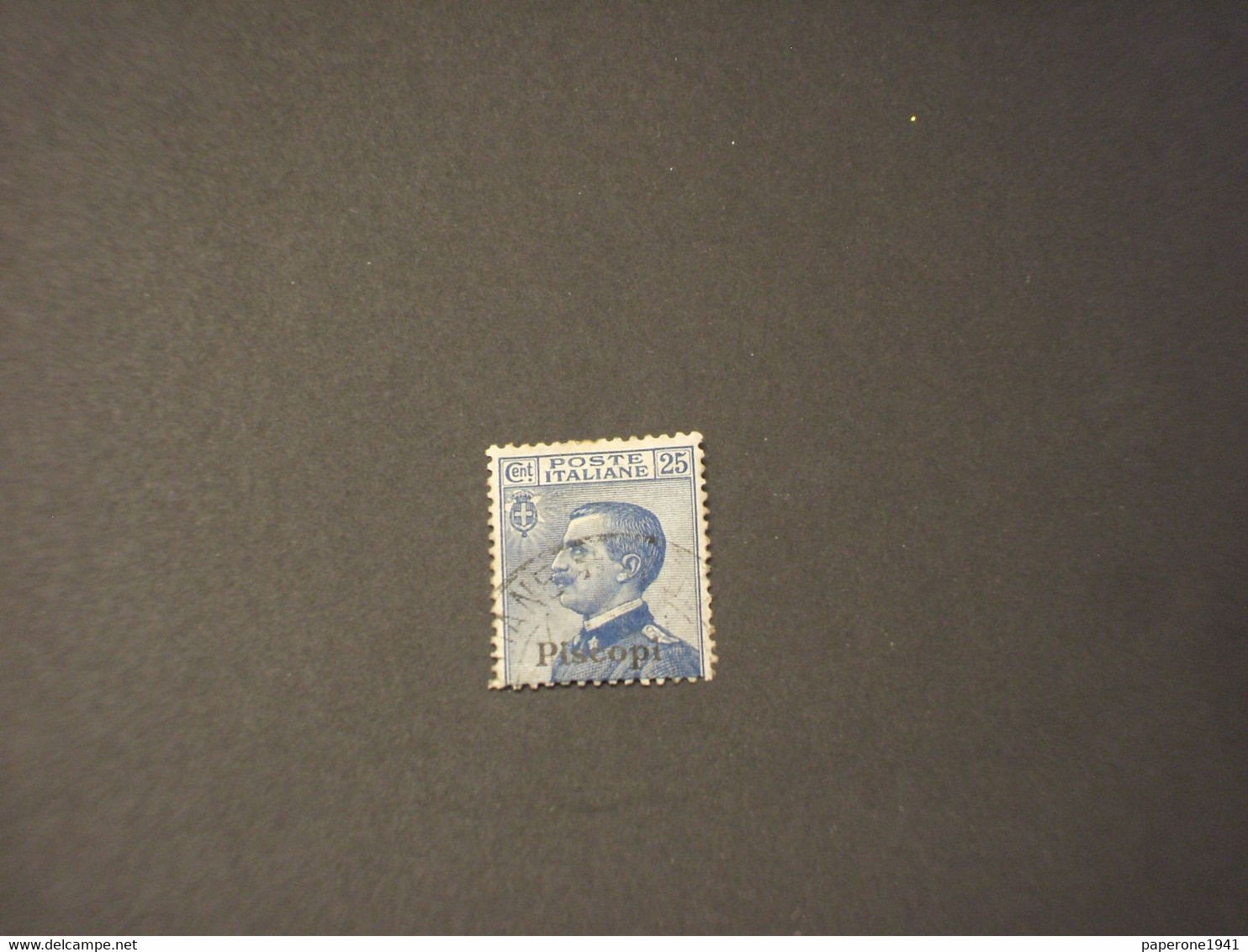 EGEO-PISCOPI- 1912 RE 25 C. - TIMBRATO/USED - Egeo (Piscopi)