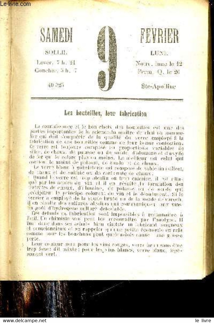 Calendrier Oenologique Pour 1907. - Collectif - 1907 - Agendas & Calendriers