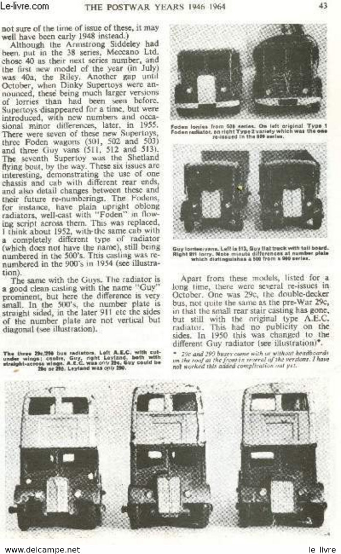 History Of British Dinky Toys 1934-1964 - 28 Series Vans 1st Type (Die Cast Car Miniatures) - Gibson Cecil - 1980 - Modellbau