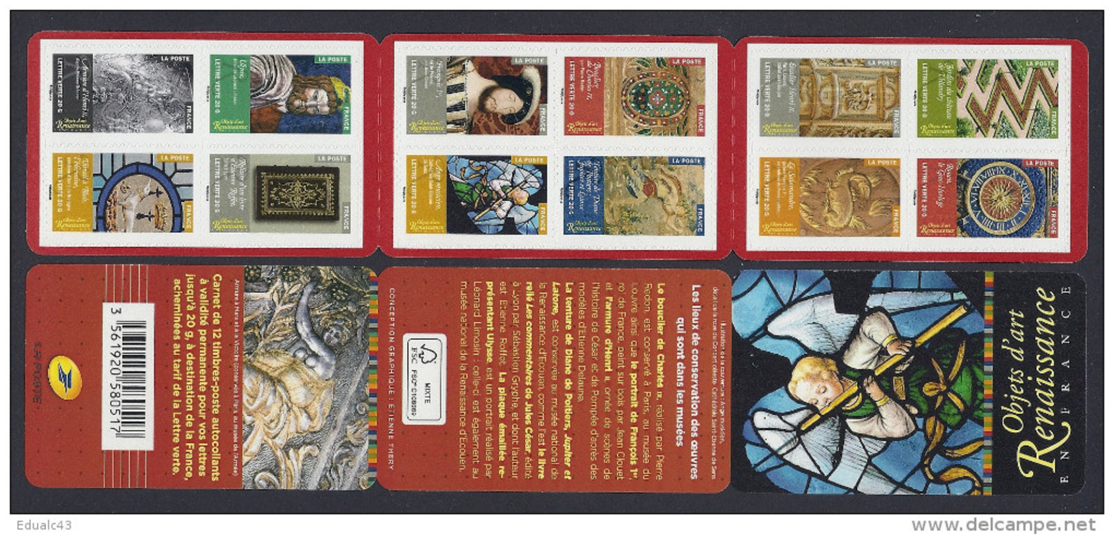 2014 Carnet Adhésif - Objets D'ART - RENAISSANCE - N° 1011 NEUF - LUXE ** NON Plié - Commemoratives