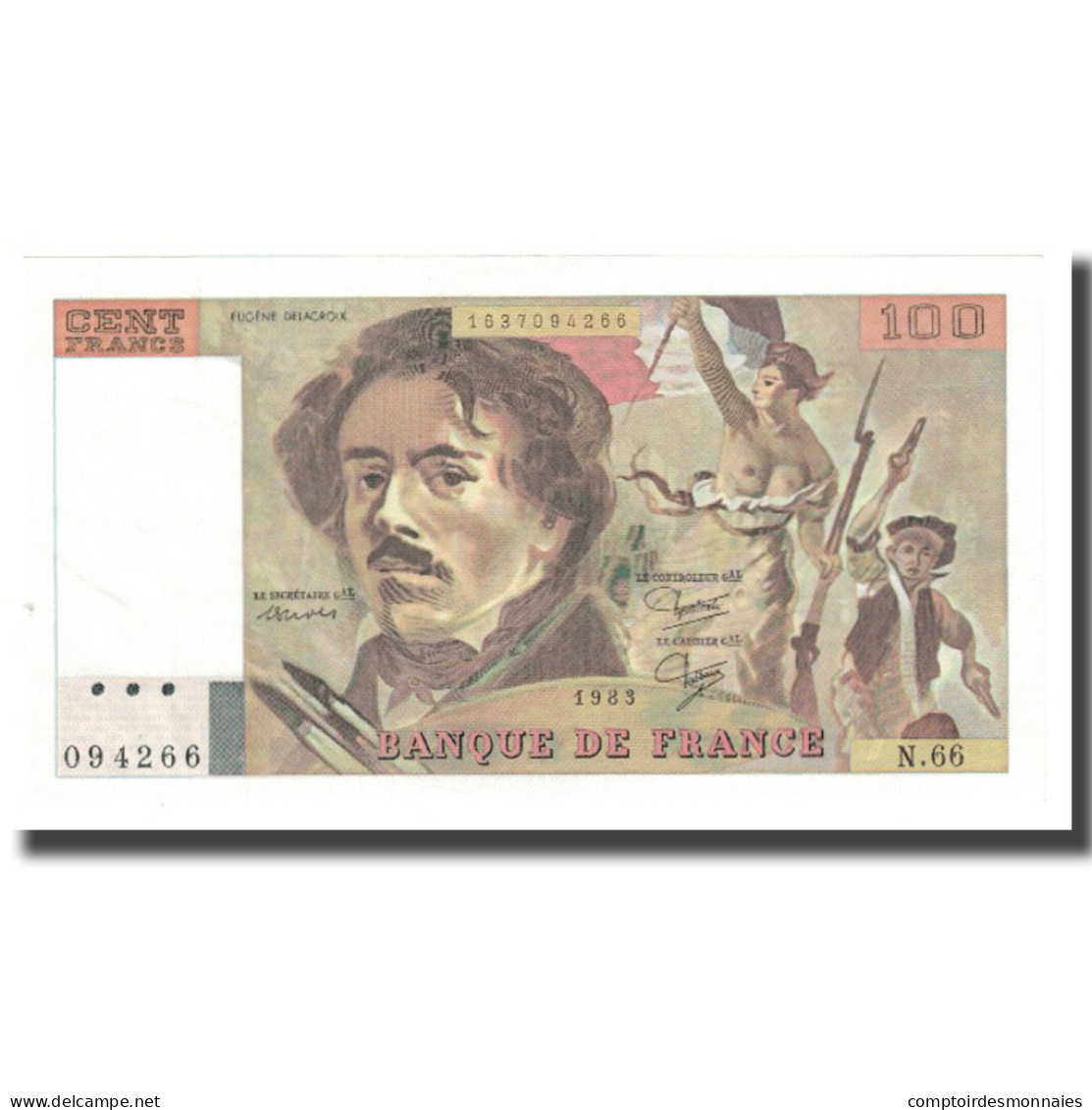 France, 100 Francs, Delacroix, 1983, BRUNEEL, BONARDIN, VIGIER, SPL+ - 100 F 1978-1995 ''Delacroix''