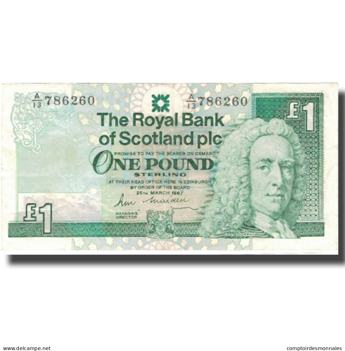 Billet, Scotland, 1 Pound, 1987, 1987-03-25, KM:346a, TTB+ - 1 Pound