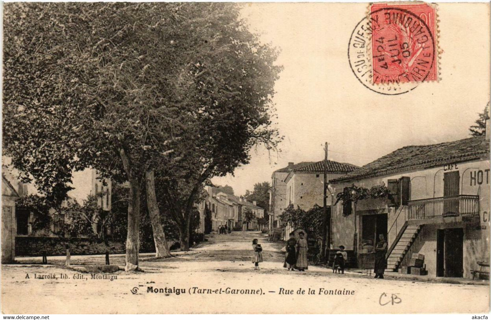 CPA AK MONTAIGU Rue De La Fontaine (615175) - Montaigu De Quercy