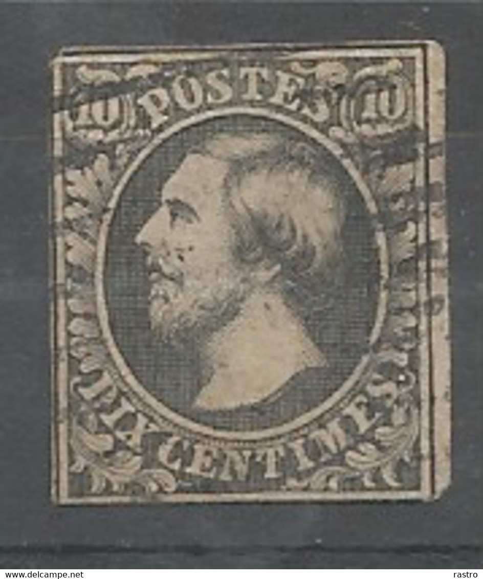 N° 1f (10c Noir Foncé)  O - 1852 Guillaume III