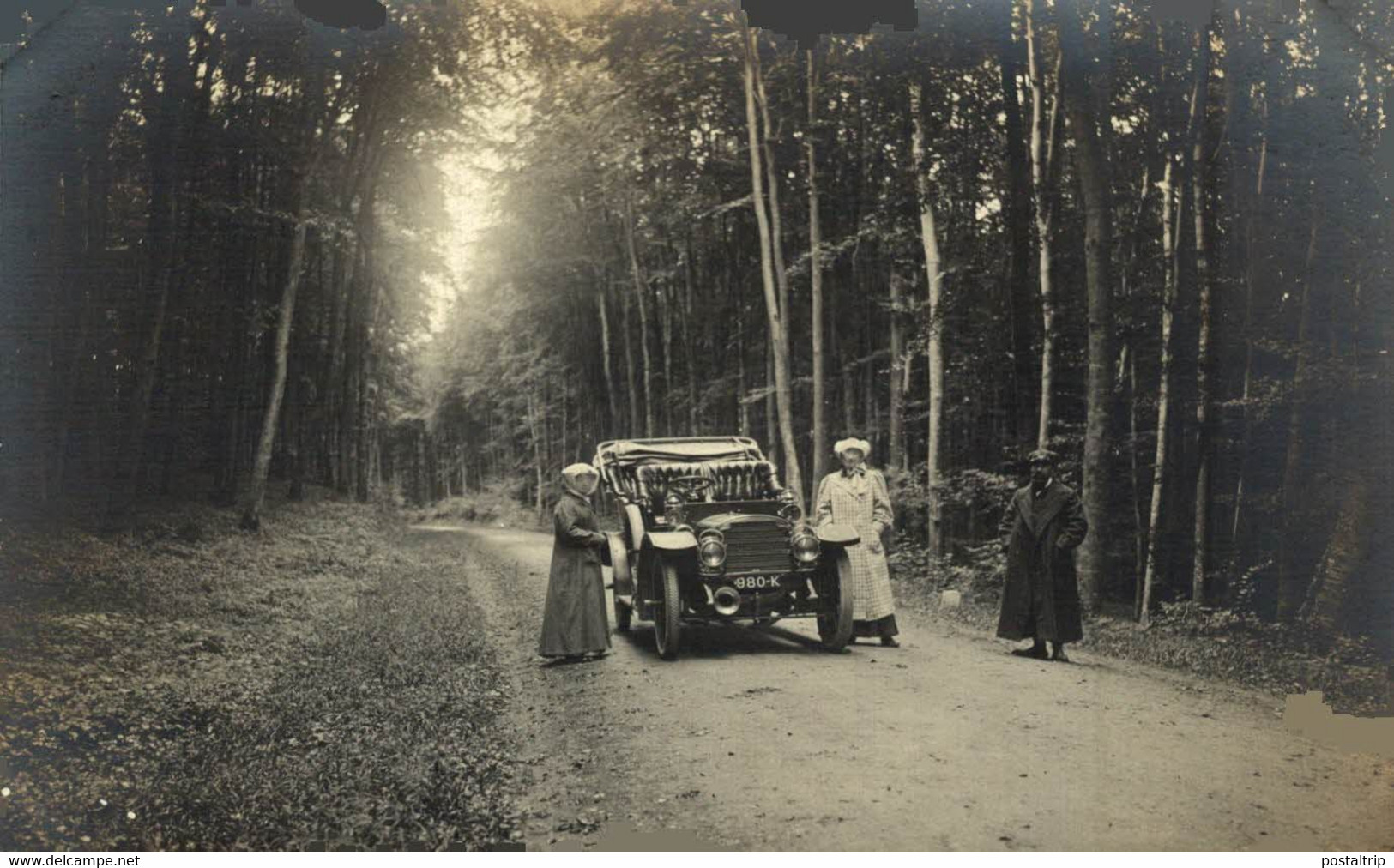 DELAHAYE FORET DE HEZ 1909  11.5*7.5CM  VOITURE  MOTER CAR COCHES Bryan Goodman Collection - Coches