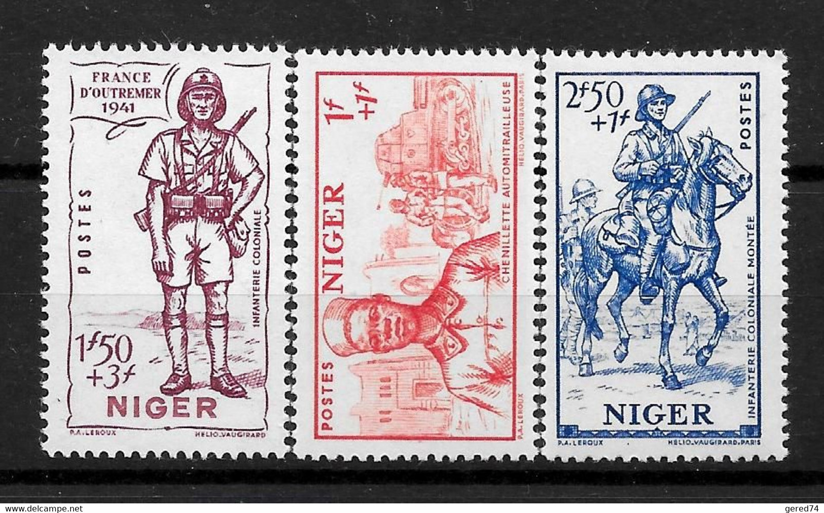 NIGER Colonie : "France D'Outremer"  N° 86 à 88 **  (cote 5,40 €) - Neufs