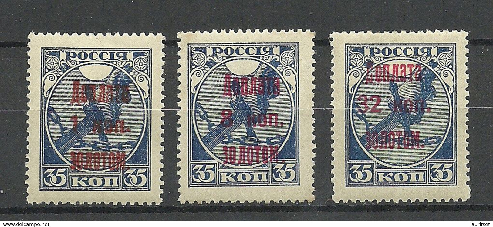 RUSSLAND RUSSIA 1924/25 Postage Due Portomarken Michel 1 & 4 & 8 * - Portomarken