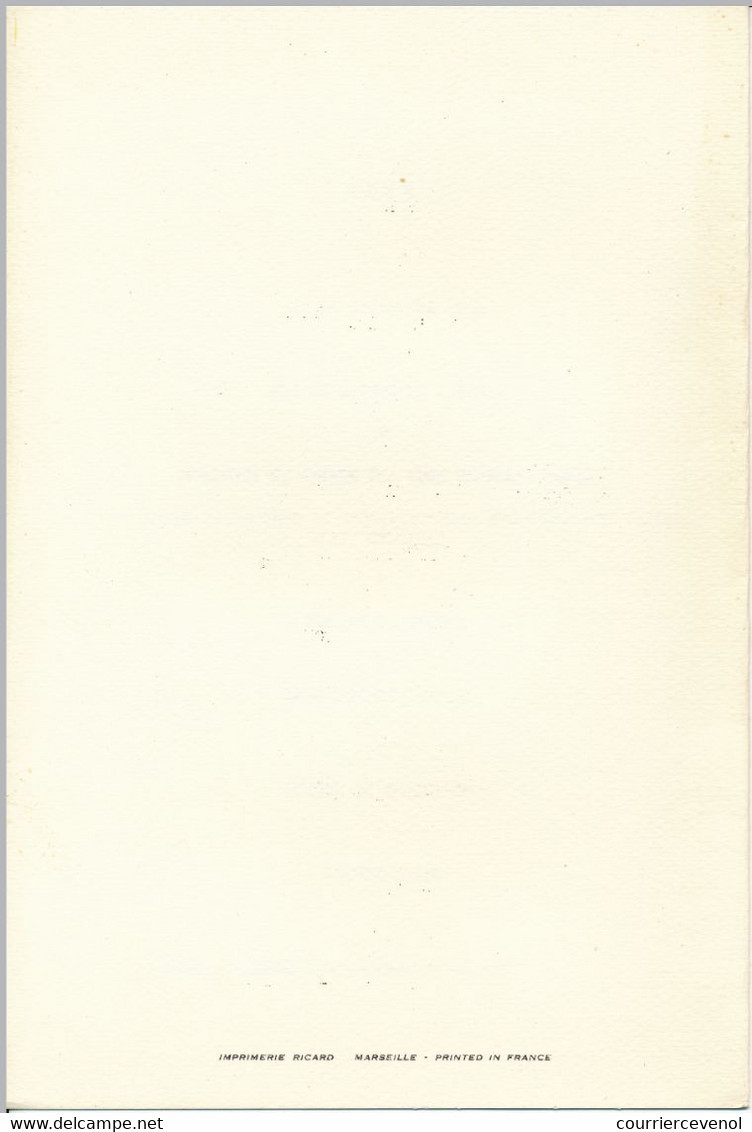 FRANCE - MENU Ile De Bendor (Bandol) Imprimerie Ricard, Pour Union Artistique Cheminots, 20 Octobre 1968 - Menú