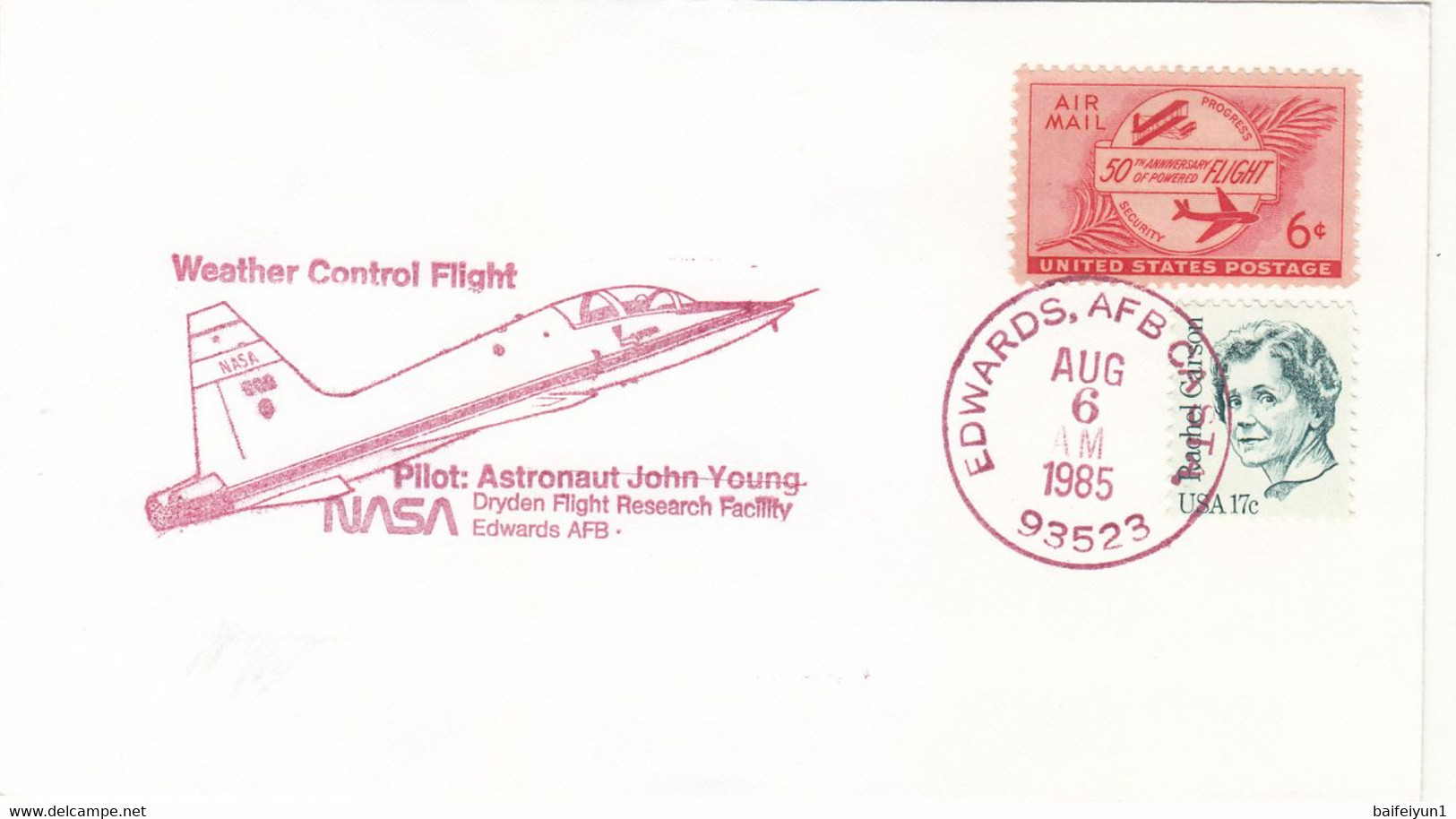 1985 USA  Space Shuttle Challenger STS-51F Mission And Weather Control Flight Commemorative Cover - North  America