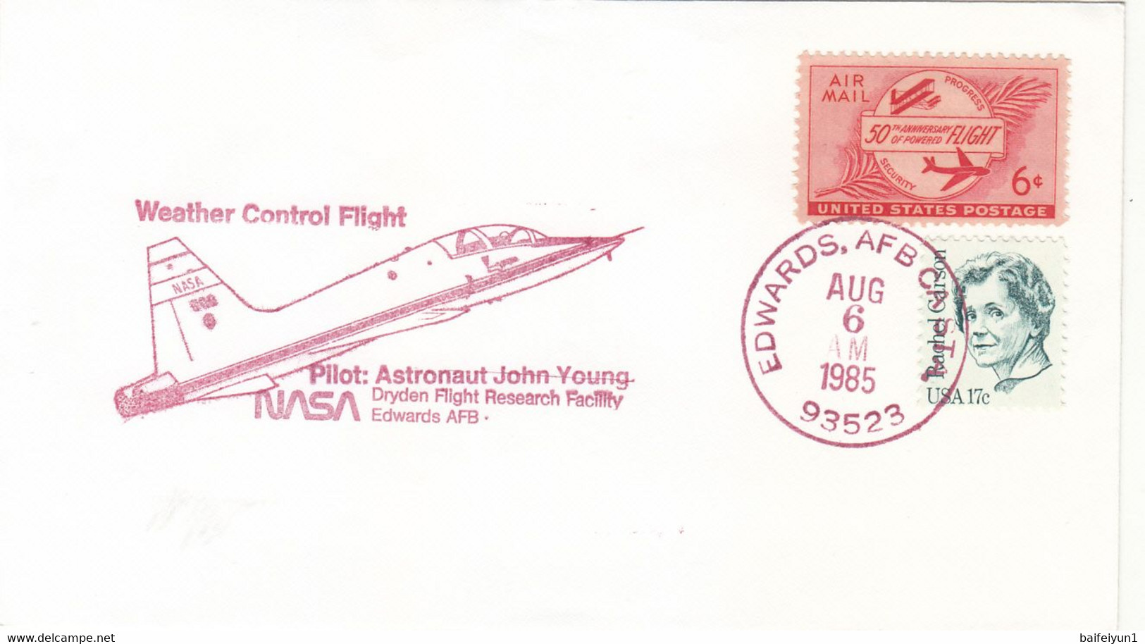 1985 USA  Space Shuttle Challenger STS-51F Mission And Weather Control Flight Commemorative Cover - América Del Norte