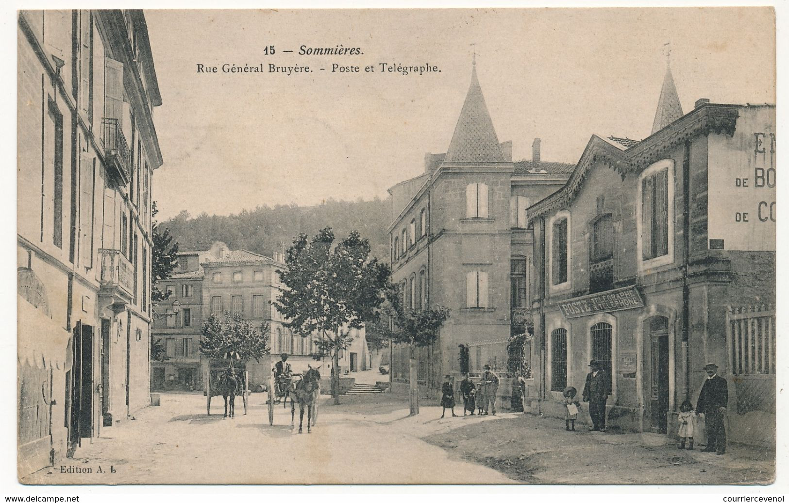 CPA - SOMMIERES (Gard) - Rue Général Bruyère - Poste Et Télégraphe - Sommières