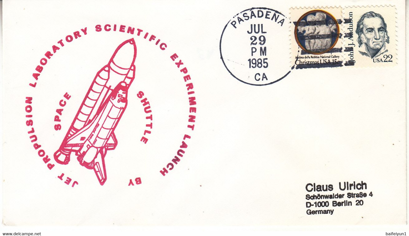 1985 USA  Space Shuttle Challenger STS-51F Mission And Space LAB-2 Commemorative Cover B - North  America