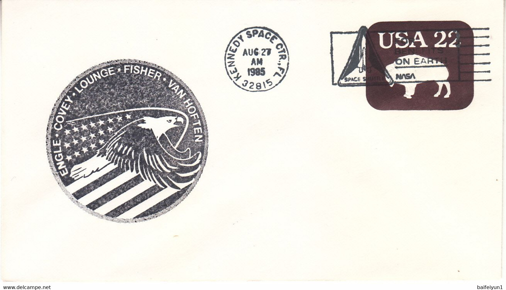 1985 USA  Space Shuttle Challenger STS-51F Mission And Spaceman Commemorative Cover - Amérique Du Nord