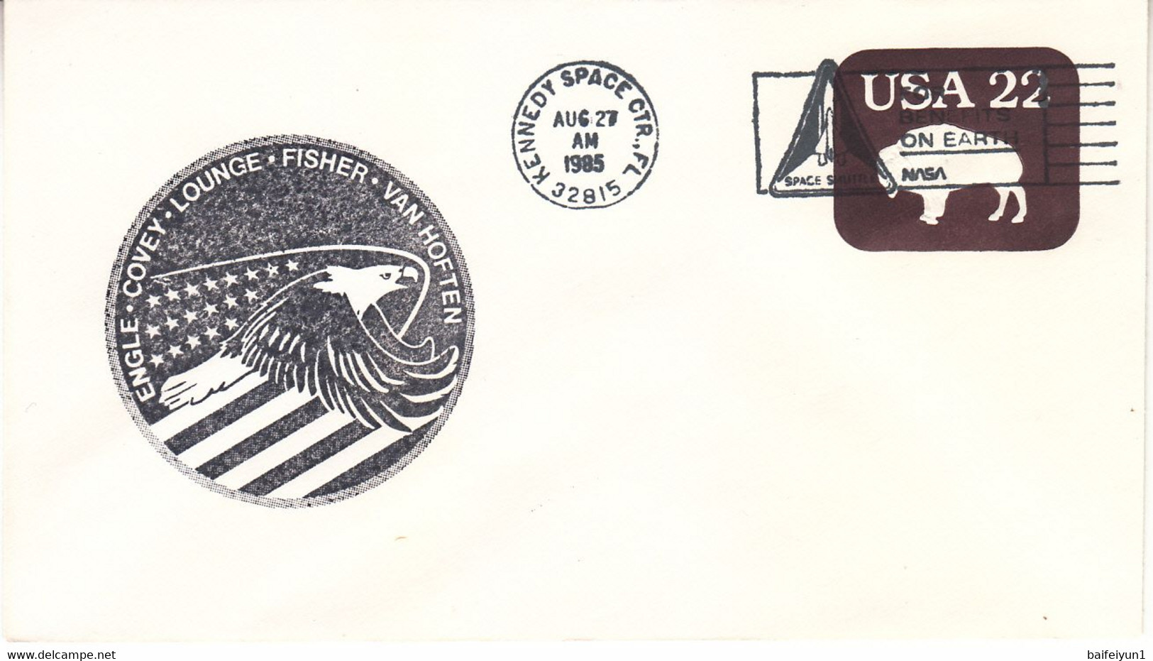 1985 USA  Space Shuttle Challenger STS-51F Mission And Spaceman Commemorative Cover - América Del Norte