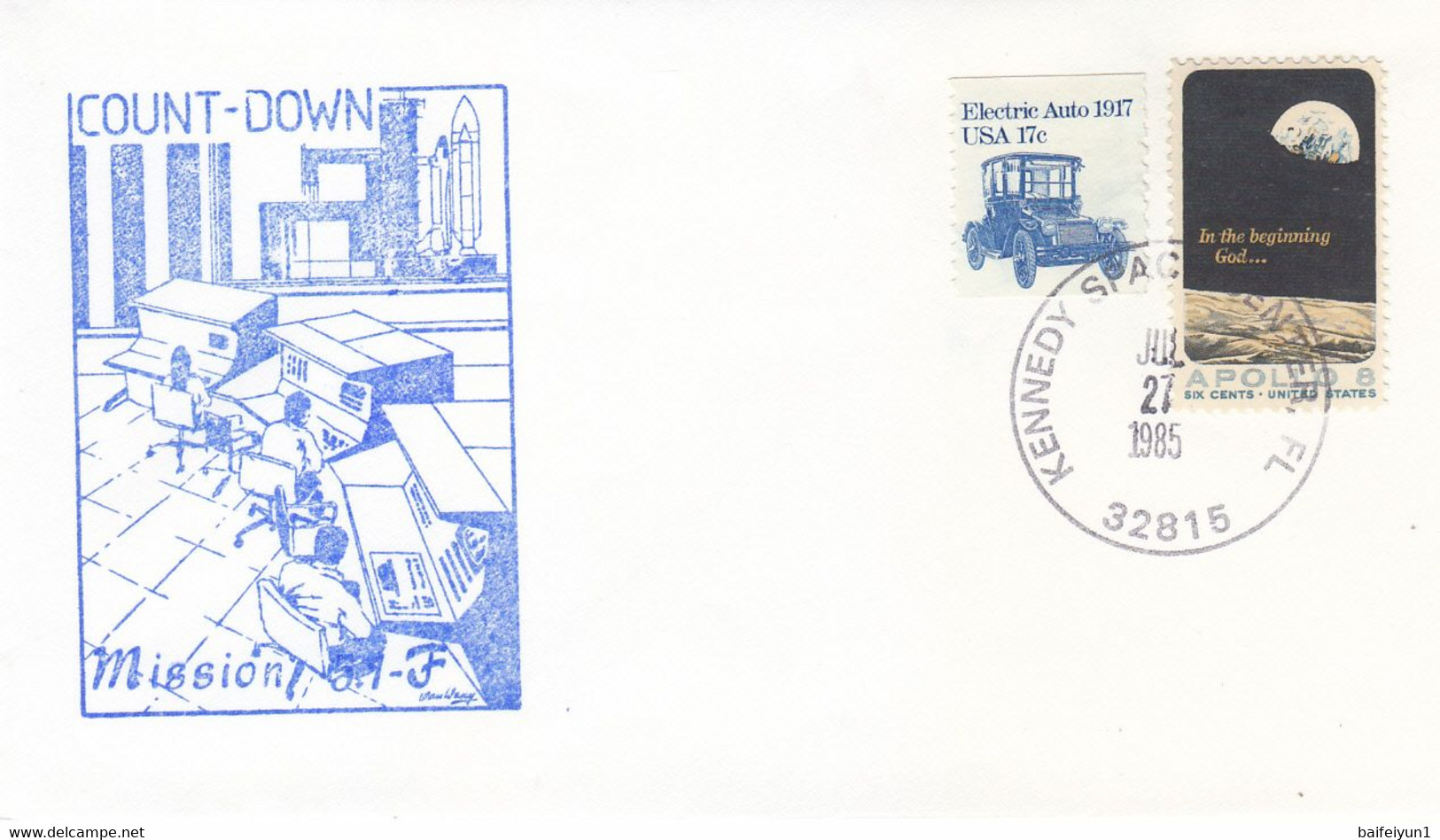 1985 USA  Space Shuttle Challenger STS-51F Mission And Countdown Commemorative Cover - North  America