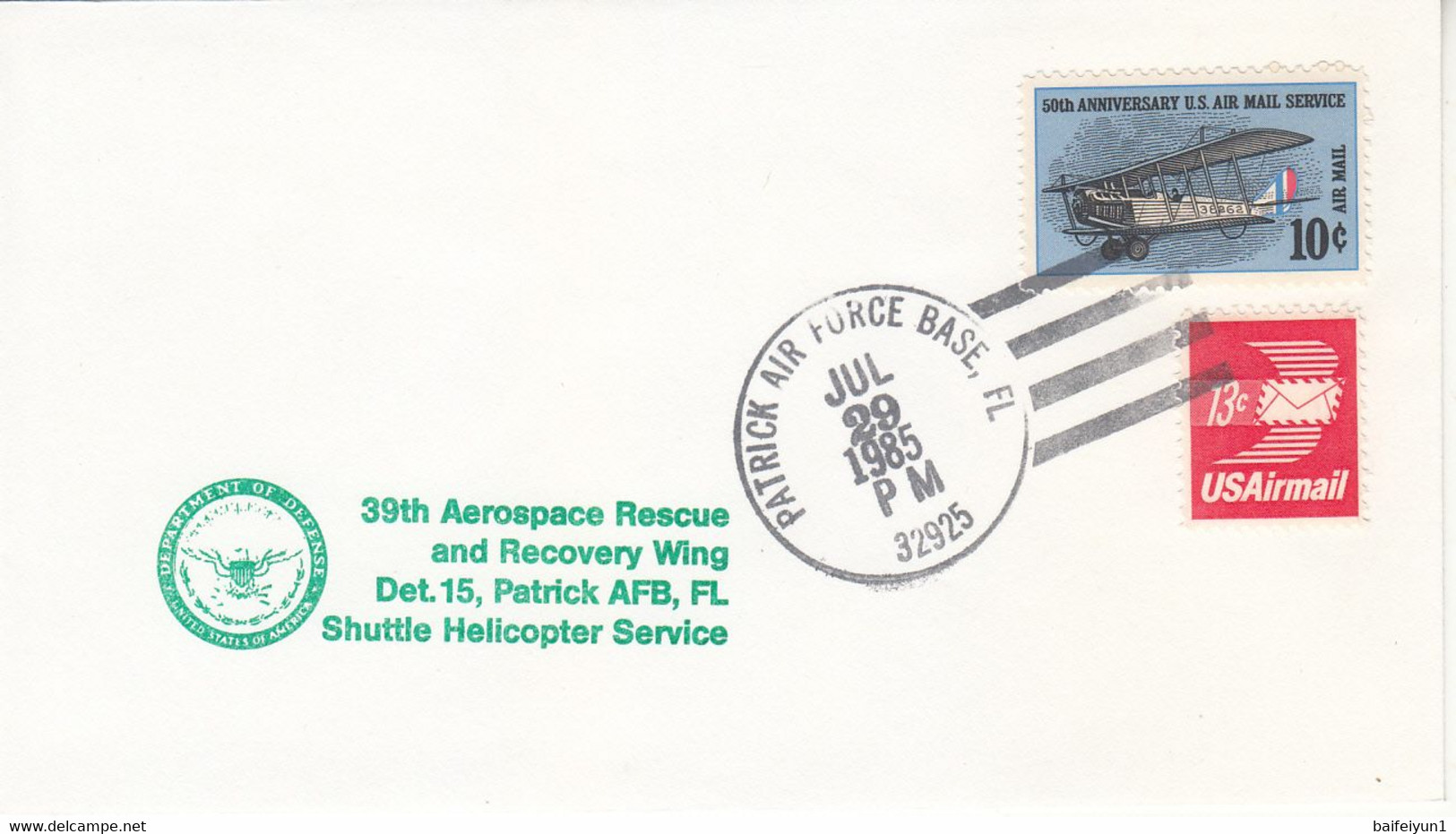 1985 USA  Space Shuttle Challenger STS-51F Mission And 39th Aerospace Rescue And Recovery Wing Commemorative Cover - Noord-Amerika