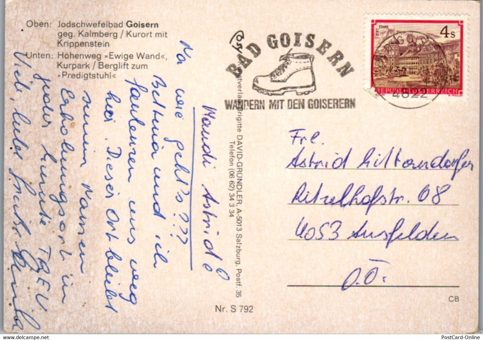 7905 - Oberösterreich - Bad Goisern , Jodschwefelbad , Kalmberg , Krippenstein , Ewige Wand , Predigstuhl - Gelaufen - Bad Goisern