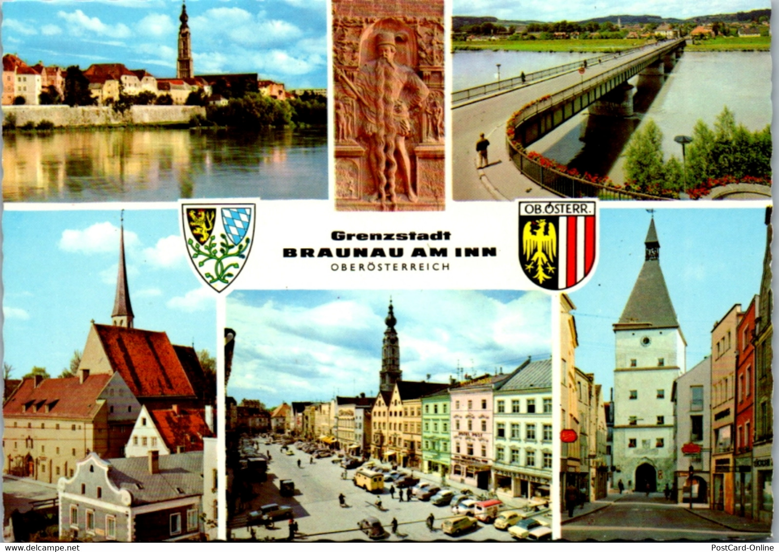 7954 - Oberösterreich - Braunau Am Inn , Altstadt , Innbrücke , Salzburger Tor , Mehrbildkarte - Nicht Gelaufen - Braunau
