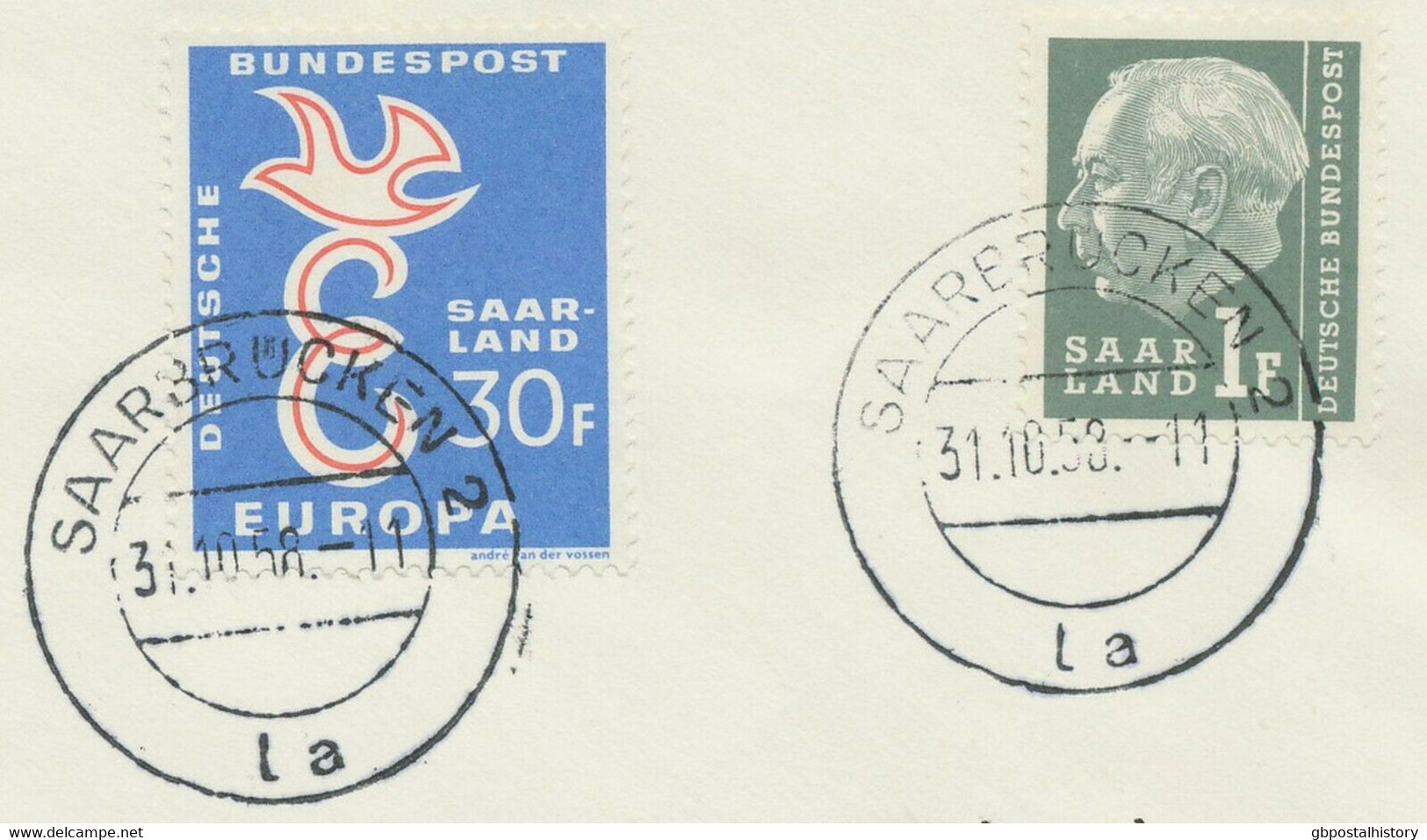 SAARLAND 1958 Zuleitung-Mitläuferpost Vom Saarland SAARBRÜCKEN-FRANKFURT-CAIRO - Posta Aerea