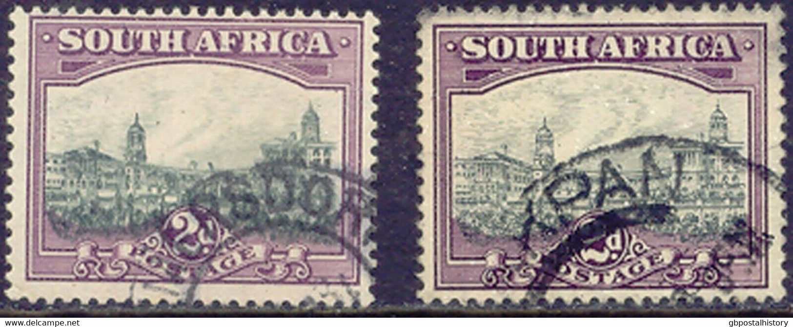 SOUTH AFRICA 1930 2 D. Government Building South Africa, MAJOR ERROR & VARIETY - Used Stamps