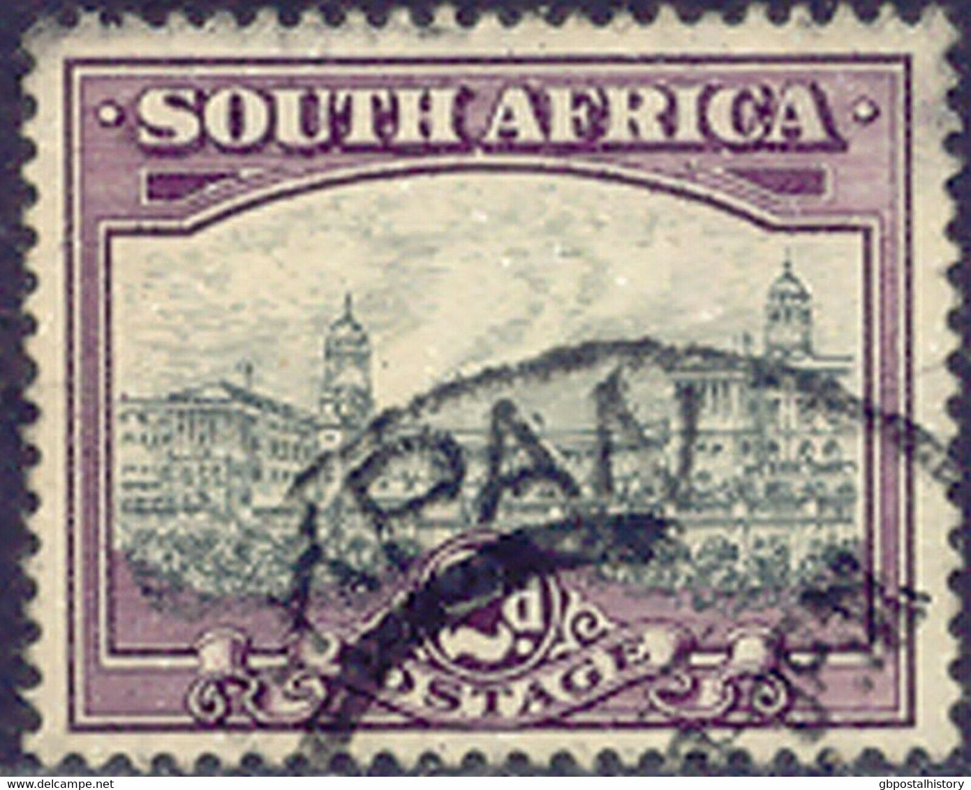 SOUTH AFRICA 1930 2 D. Government Building South Africa, MAJOR ERROR & VARIETY - Used Stamps