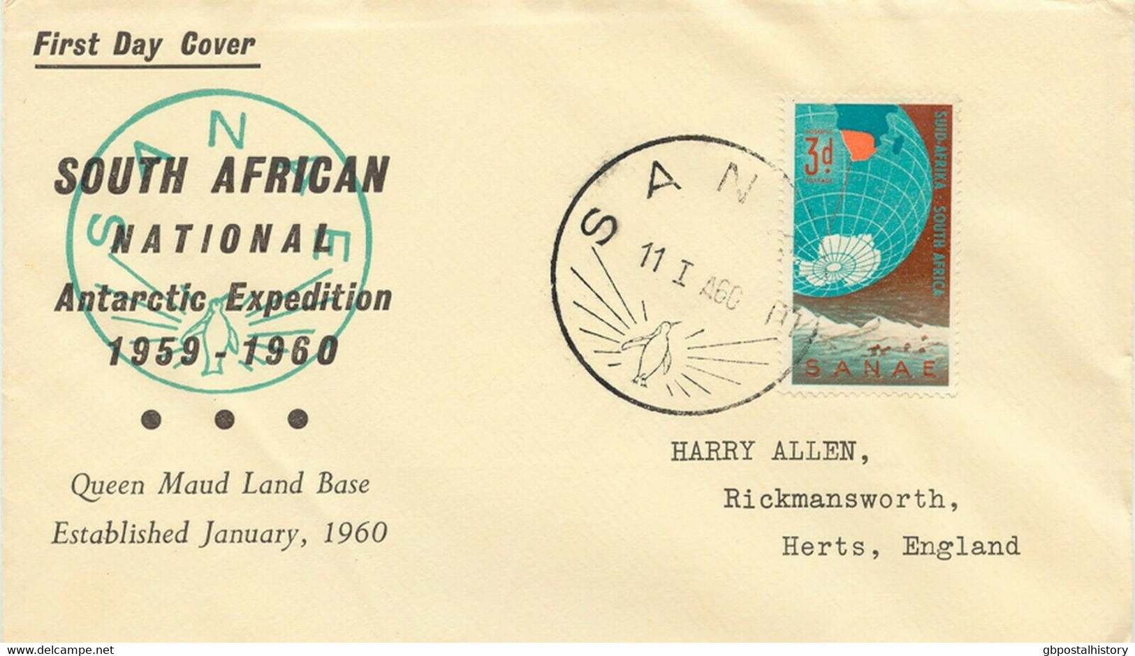 SOUTH AFRICA 1960 SANAE 3 D W. FDI Of Establishment Of The Queen Maud Land Base - FDC