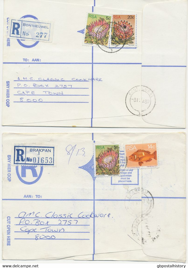 SOUTH AFRICA REGISTERED LABELS 58 R-COVERS From ASHTON To WORCESTER Seventies SUPERB LOT!!!! - Verzamelingen & Reeksen