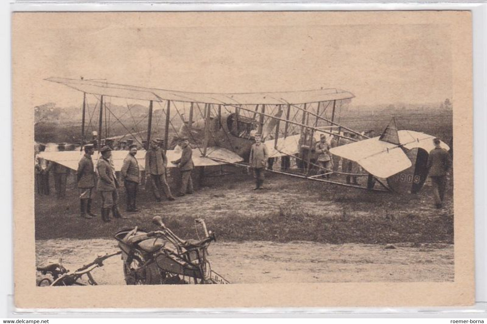 88511 Ak Noyelles Niedergekämpftes Englisches Flugzeug 'Baby Mine' 1916 - Andere & Zonder Classificatie