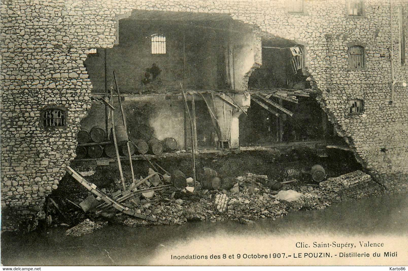 Le Pouzin * La Distillerie Du Midi * écroulement Catastrophe * Crue Inondations Des 8 Et 9 Octobre 1907 - Le Pouzin