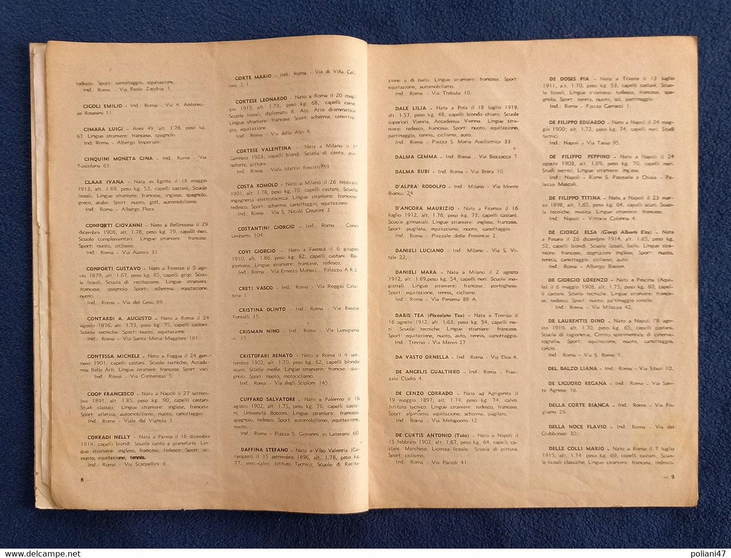 0480 "SEMAFORO DEGLI ATTORI-GUIDA CINEMAT.CA-CENNI BIOGRAFICI DI CIRCA 500 ATTORI/ATTRICI-FOTO CIOLFI-PESCE 1942"RIVISTA - Film