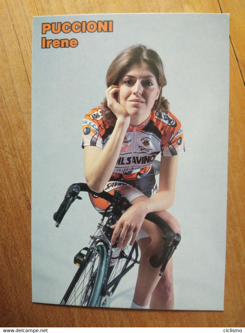 Cyclisme - Carte Publicitaire EDILSAVINO PARKPRE 2001 : Irène PUCCIONI - Cycling