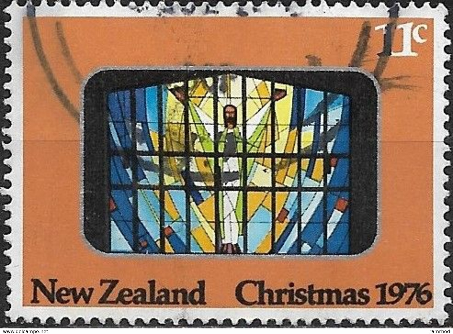 NEW ZEALAND 1976 Christmas -  11c - Resurrection (stained-glass Window, St Joseph's Catholic Church, Grey Lynn) FU - Used Stamps