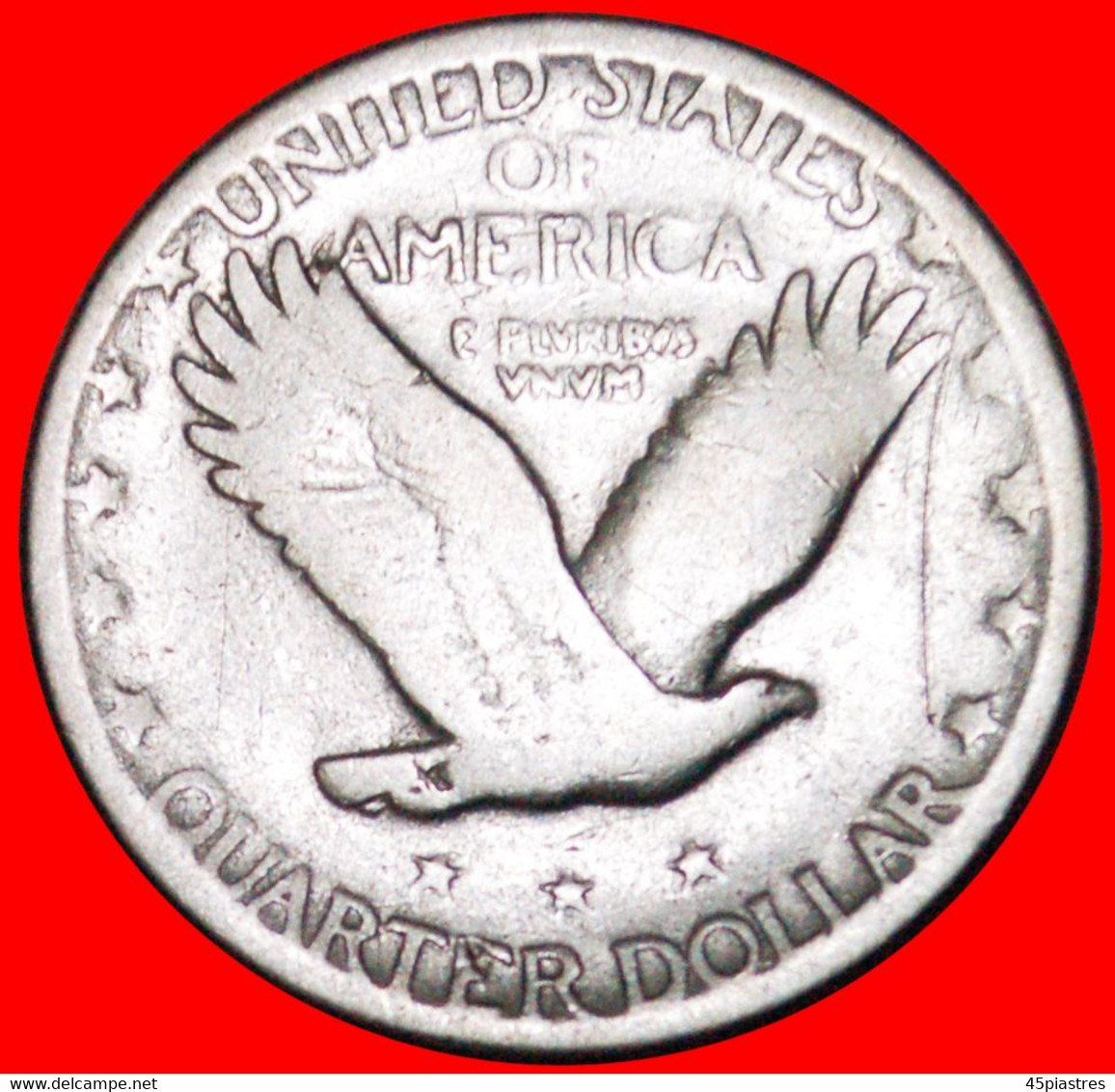 • SOLID SILVER (1917-1930): USA ★ 1/4 DOLLAR 1930 STANDING LIBERTY WITH EAGLE! LOW START ★ NO RESERVE! - 1916-1930: Standing Liberty (Libertà In Piedi)