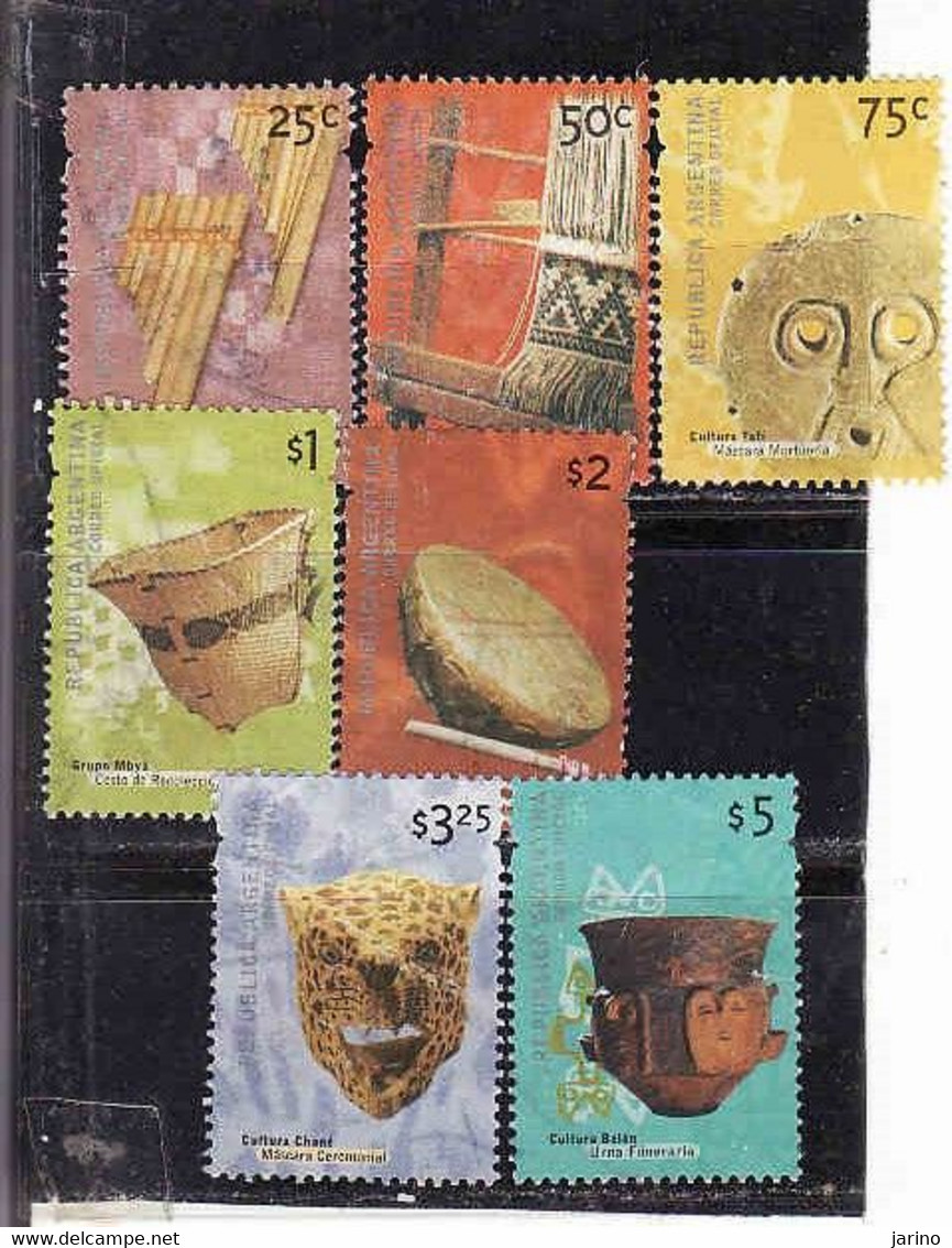 Argentina 2000, Kulturen Argentiniens, Michel 2591, 2592, 2594-2598, Used, Gebraucht - Gebruikt