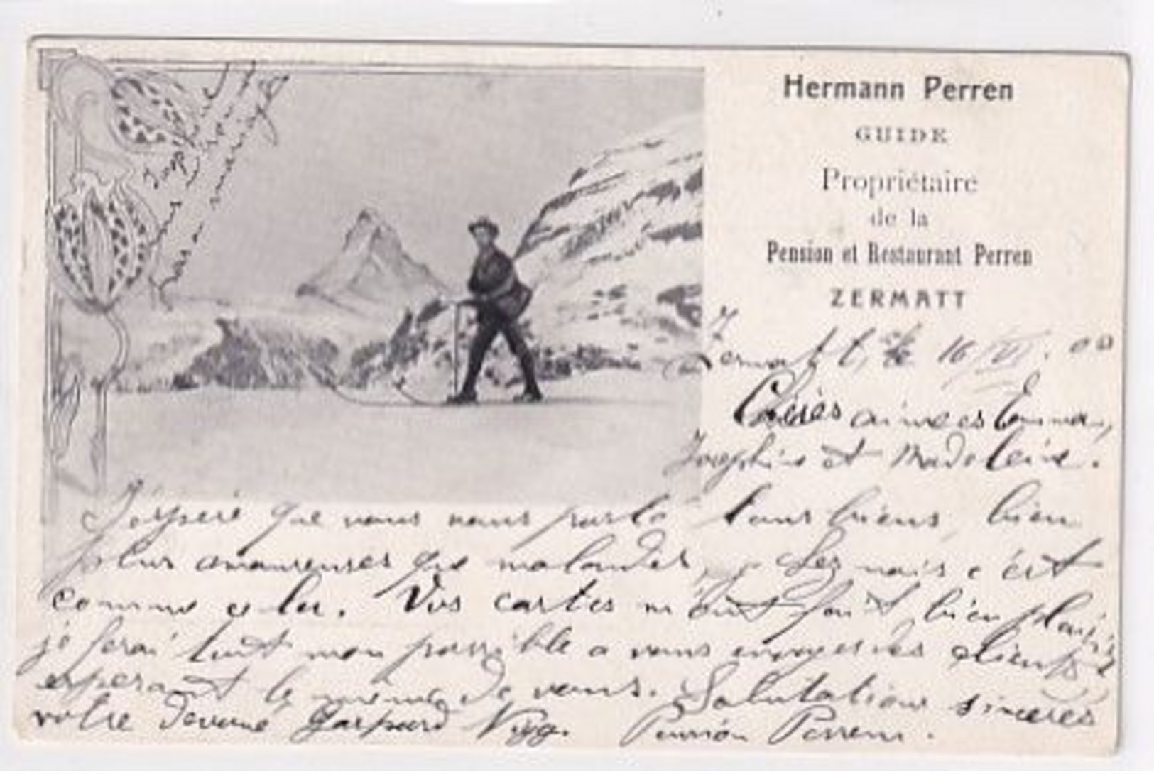 Zermatt - Hermann Perren, Guide - 1900          (P-312-01016) - Zermatt