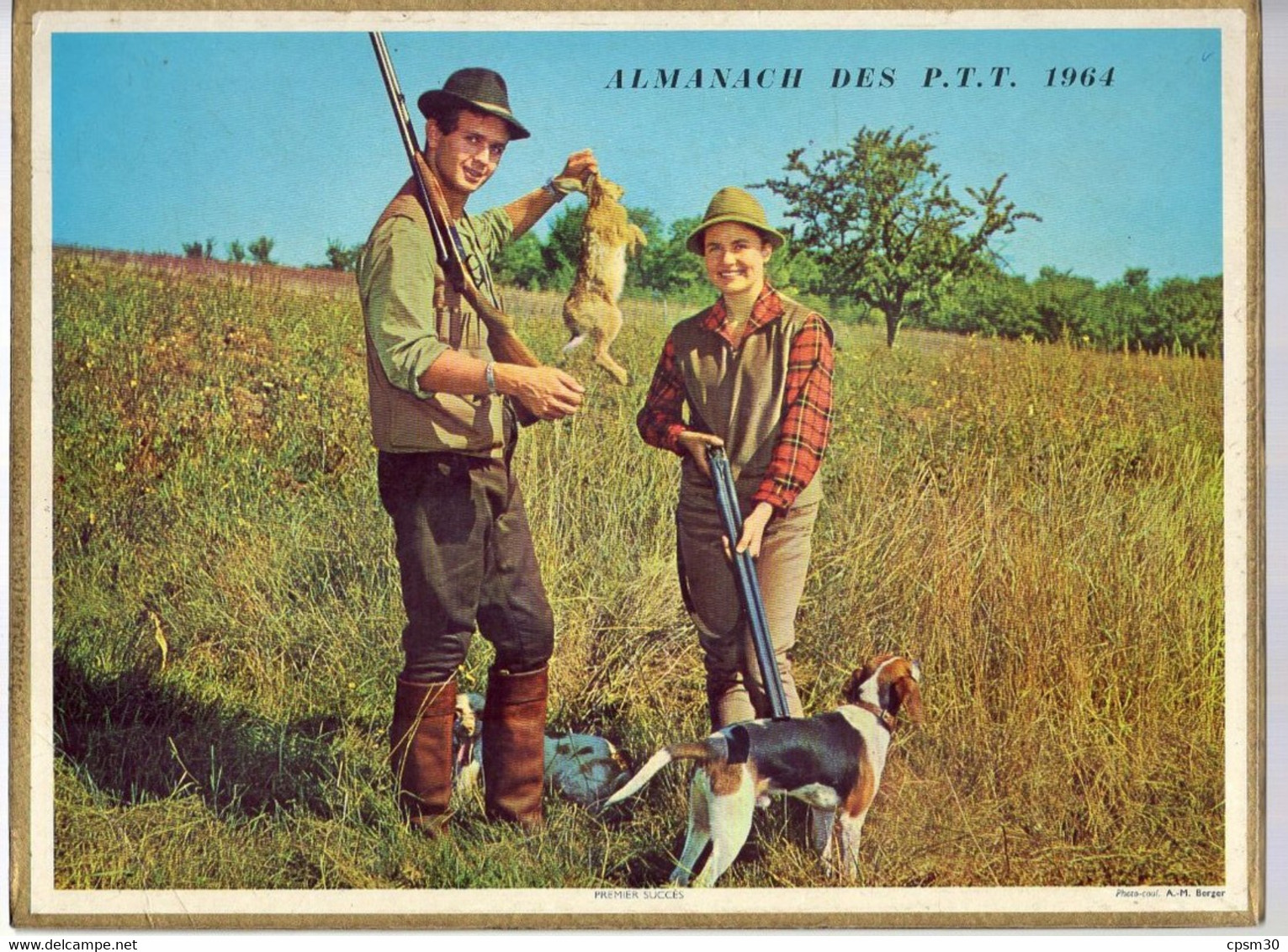 CALENDRIER GF 1964 - La Pèche Ou La Chasse, Imprimeur Oller - Grand Format : 1961-70