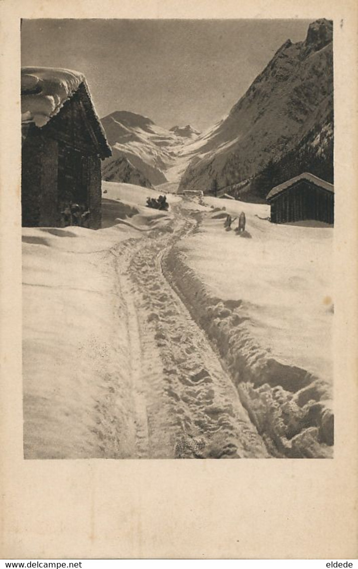 Scene Neige Chalet Envoi De Grandson 1919 Hiver Dans La Haute Vallée  Brunner Zurich - Grandson