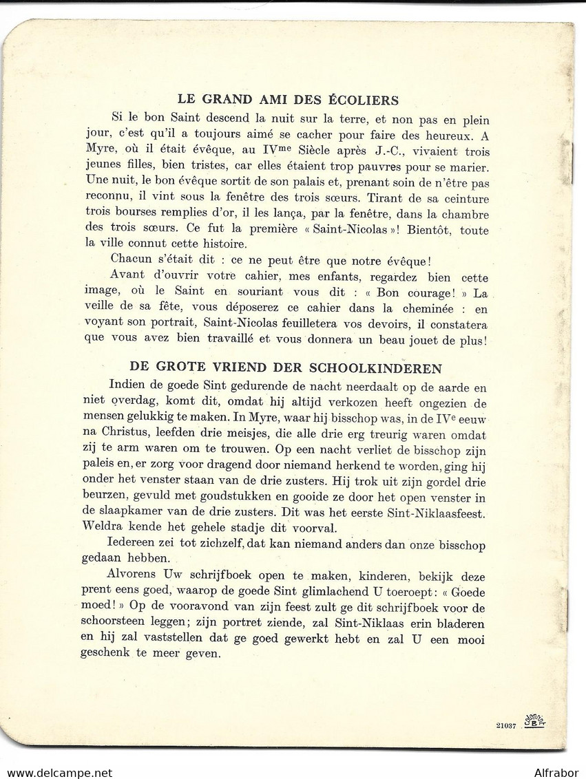 Ancien Cahier D'école (belgique) Avec Saint-Nicolas + Légende Au Verso - Vierge - Très Bel état - Coloprint Bruxelles - Kinderen