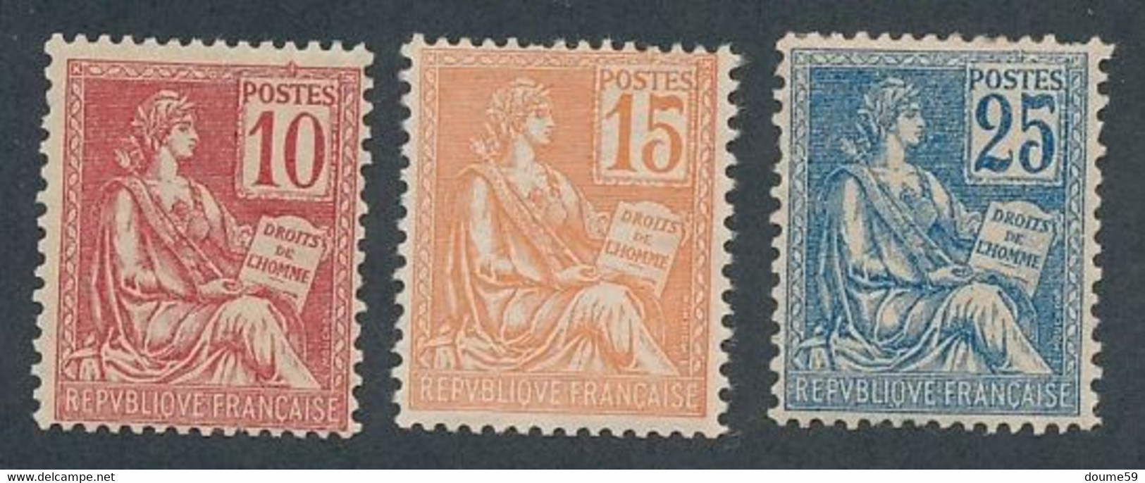 DZ-66: FRANCE: Lot Avec  N°116/118* (118, Une Dent Faible) - 1900-02 Mouchon