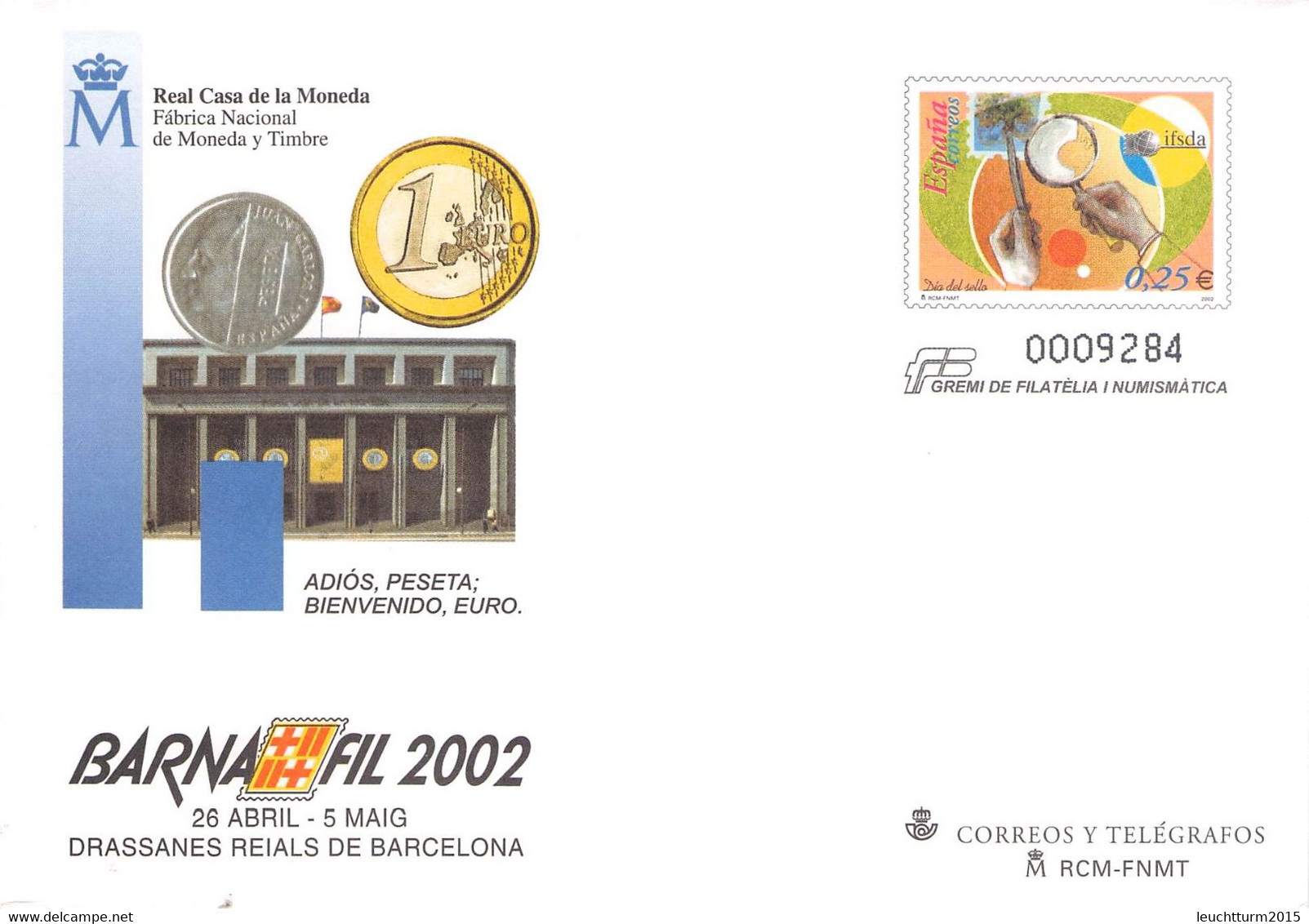 SPAIN - POSTAL STATIONARY ENVELOPE 2002 BARNA FIL MNH/unc / QE 22 - 1931-....