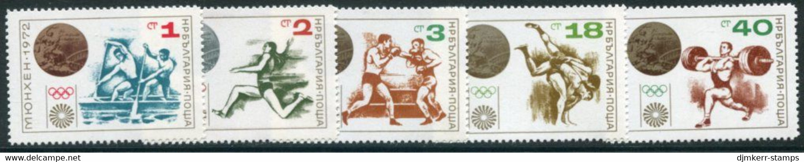 BULGARIA 1972  Olympic Medal Winners MNH / **.  Michel  2185-89 - Unused Stamps