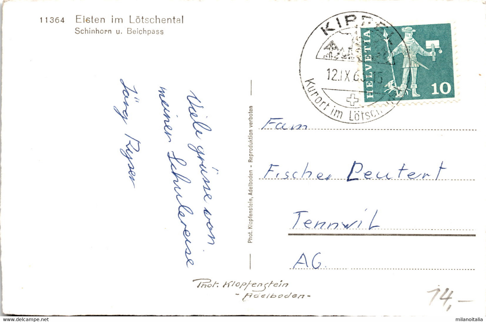 Eisten Im Lötschental (11364) * 12. 9. 1963 - Eisten