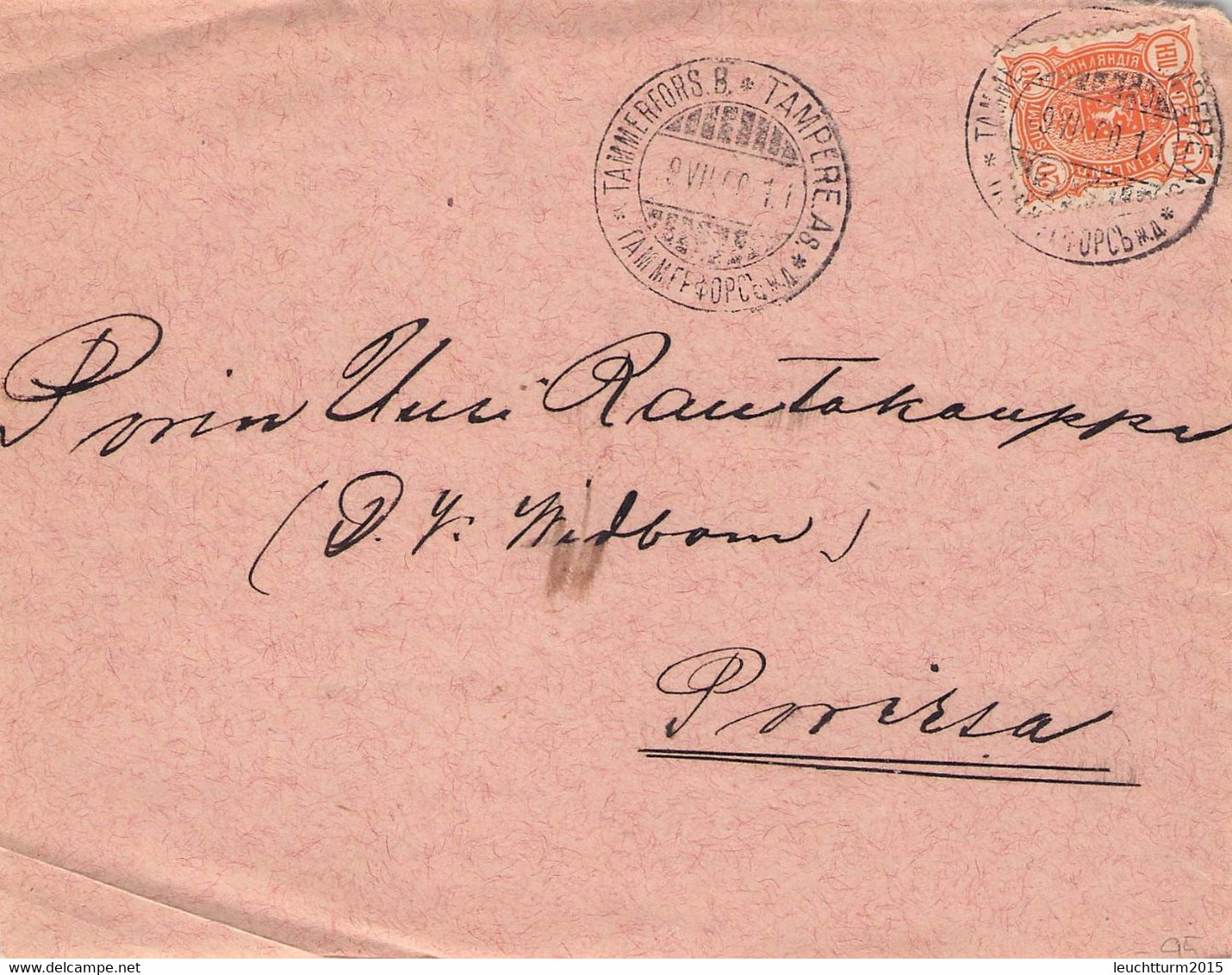 FINLAND - FRAGMENT 1900 TAMPERE Mi #13 / QE 27 - Lettres & Documents