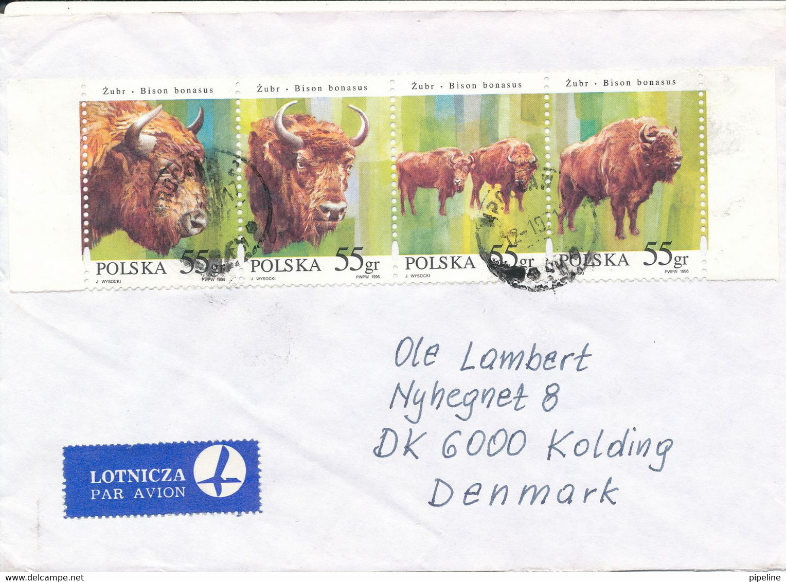 Poland Cover Sent Air Mail To Denmark Topic Stamps - Lettres & Documents
