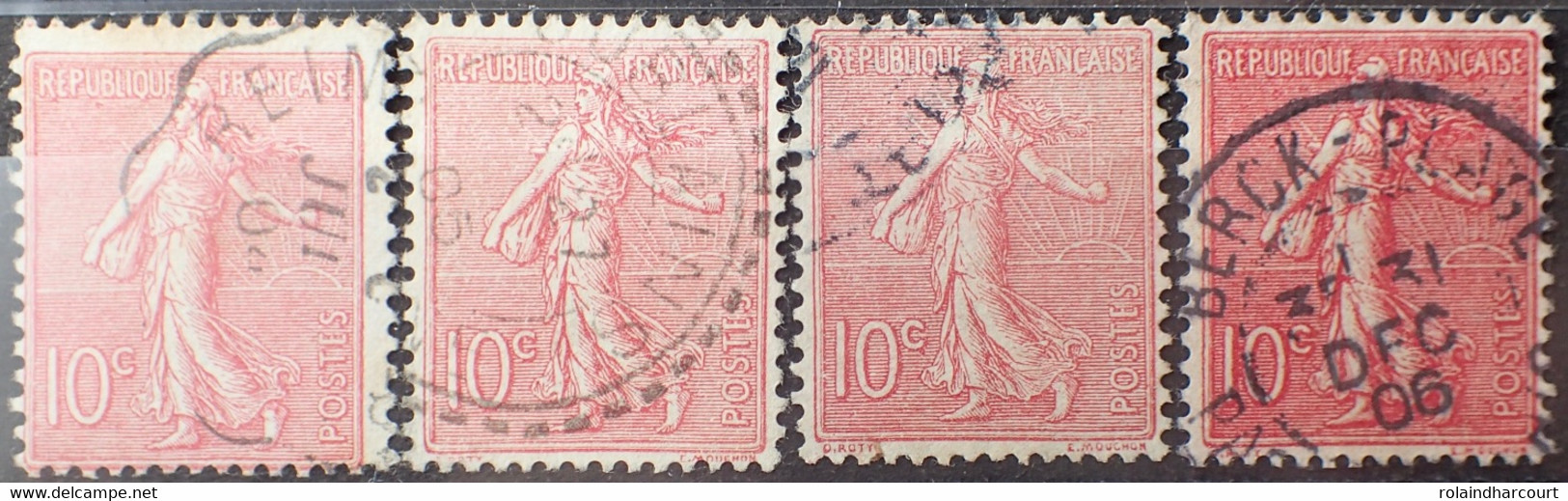 R1491/210 - 1903 - TYPE SEMEUSE LIGNEE - N°129 (type I + II + III + III Rose Foncé) ☉ - 1903-60 Semeuse Lignée