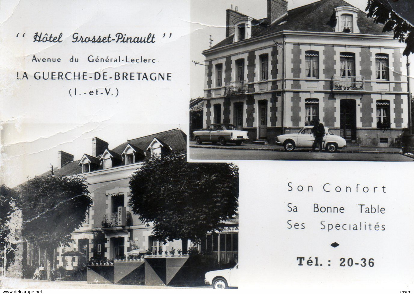 La Guerche-de-Bretagne. Hôtel Grosset-Pinault. (Années 60) - La Guerche-de-Bretagne