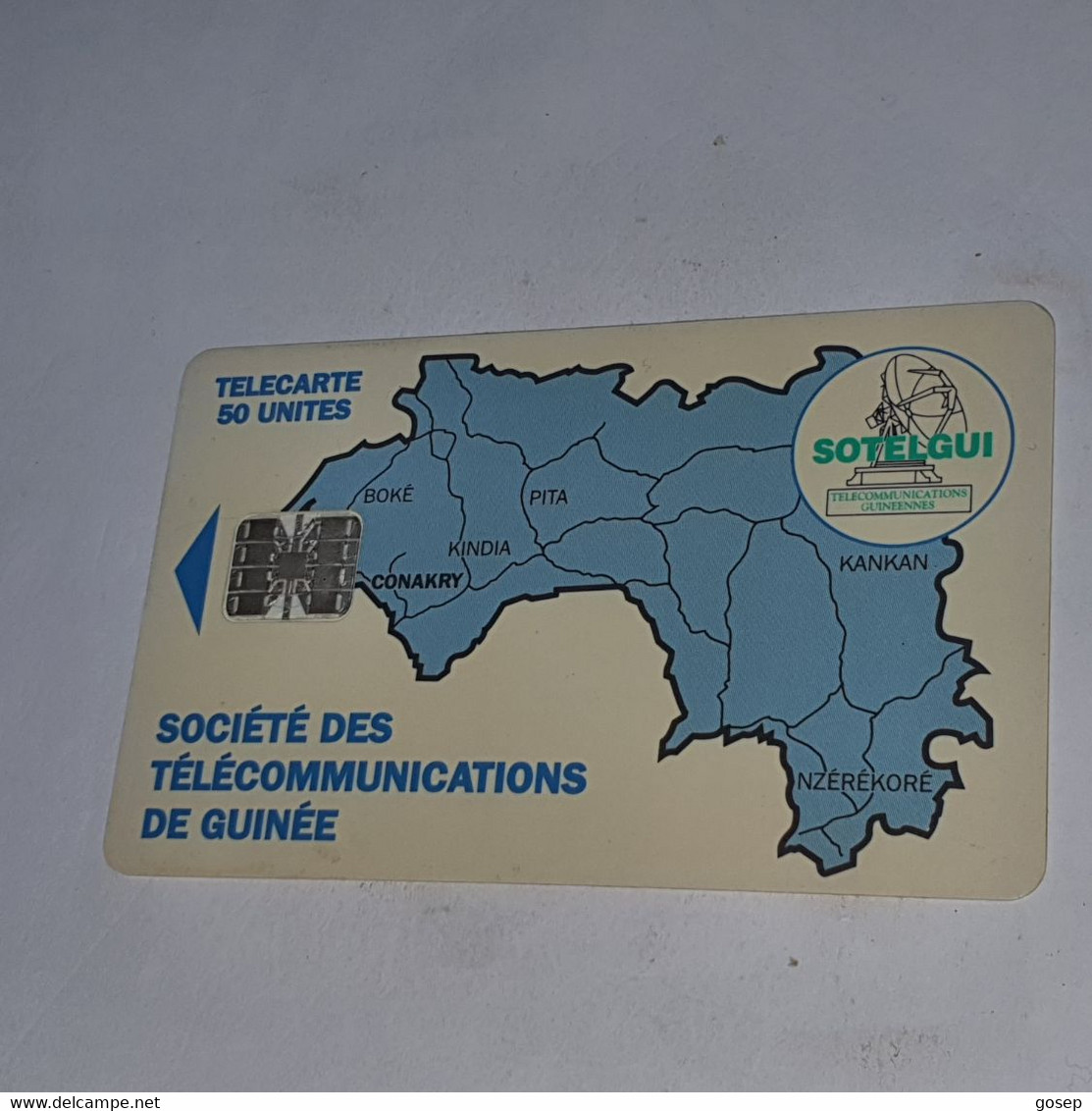 Guinea-(GN-SOT-0004D)-MAP OF GUINEA-(1)-(50units)(C5A154546)-used Card+1card Prepiad/gift Free - Guinea