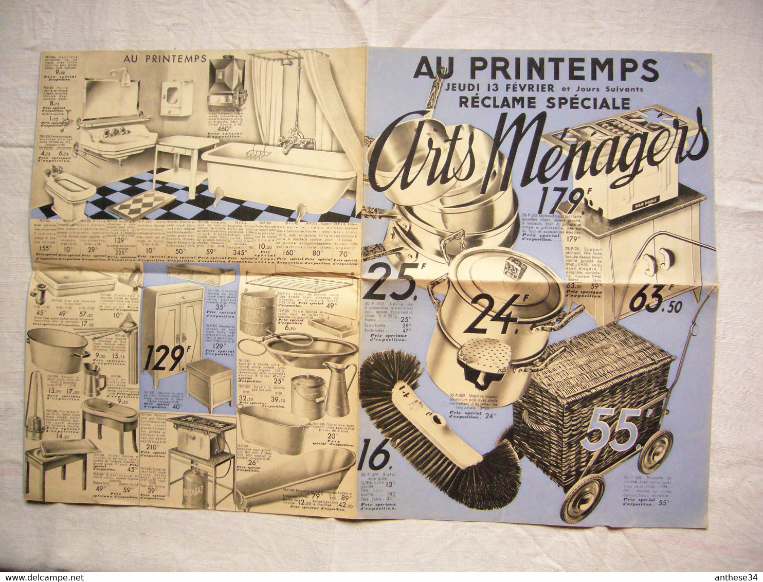 Catalogue Pub Années 30 Au Printemps Arts Ménagers - Reclame