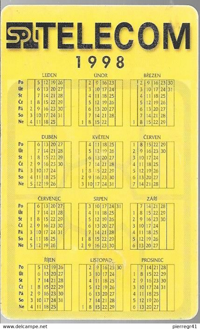 CARTE²-1998-TCHECOSLOVAQUIE-PUCE-GEM-CALENDRIER 1998-Utilisé-TBE - Czechoslovakia